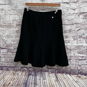 Chaps Black Trumpet Hem Skirt
